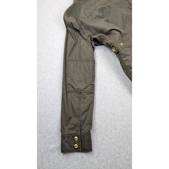 J.Crew Women's SM Downtown Field Jacket Mossy Brown/Green Utility Waxed Cotton - Picture 15 of 16